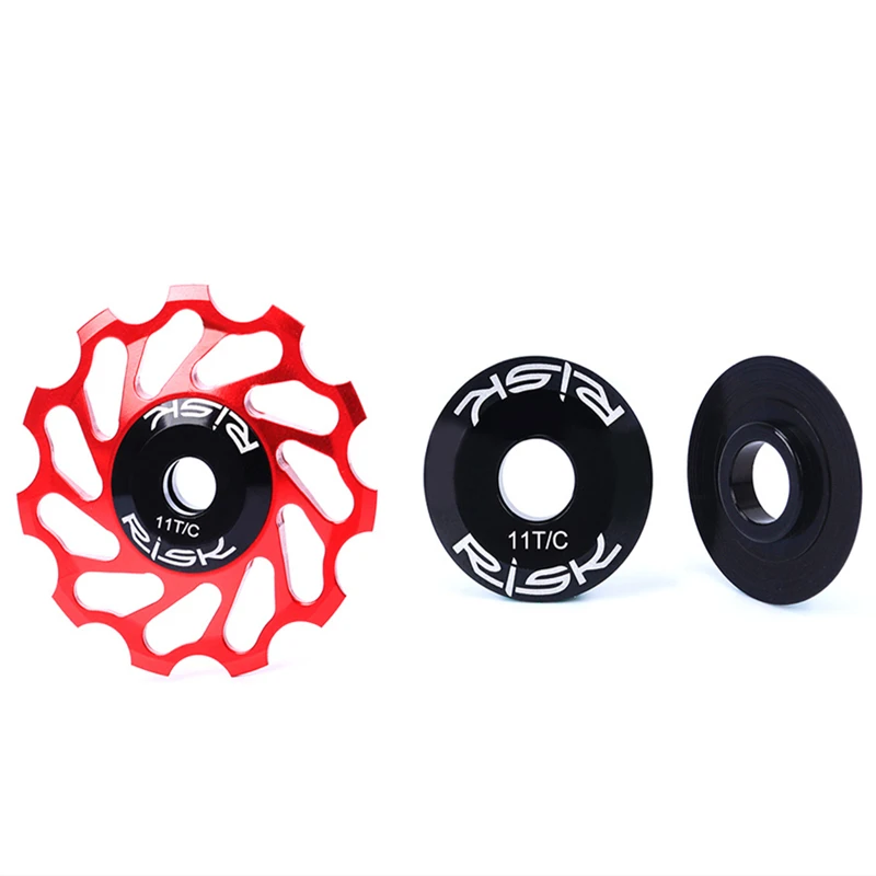 RISK 11T MTB Bicycle Rear Derailleur Jockey Wheel  Ceramic Bearing Pulley AL7075 CNC Road Bike Guide Roller Idler 4mm 5mm 6mm