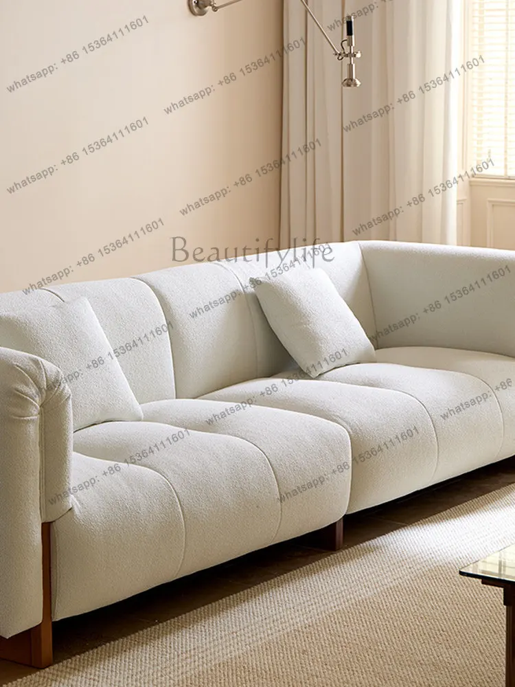 FG sofa French fabric straight row living room sofa 2026 new light luxury high sense