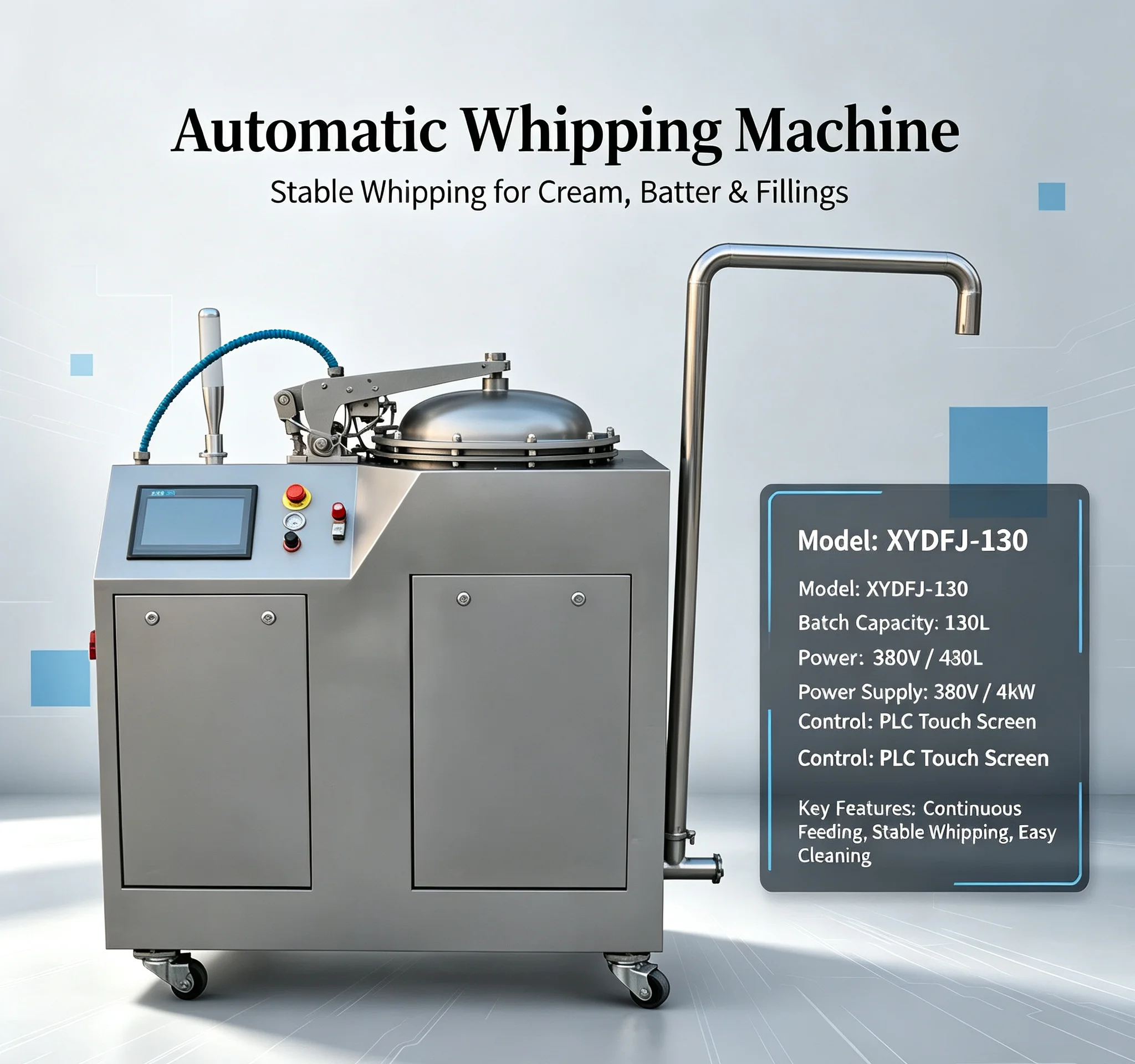 130L Cake Filling Machine Inflatable Pastry Cream Injector Cupcake Puff Bakery Equipment