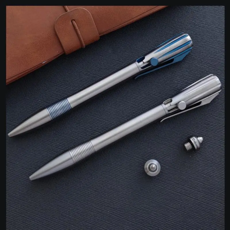 1 PC titanium alloy Ballpoint Pen EDC Pocket Pen Office Business Writing Signature Gift