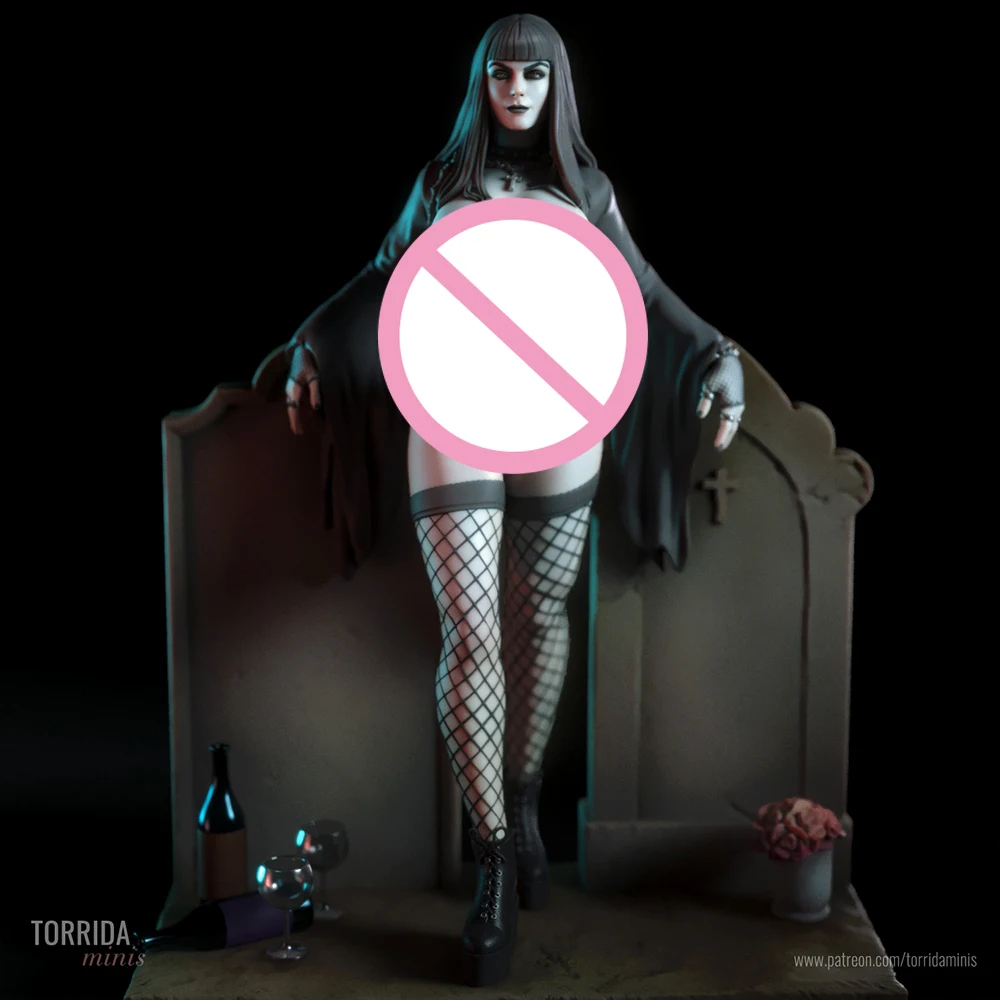 1/24 ثلاثية الأبعاد الطباعة أطقم منمذجة القوطي امرأة الغراب الراتنج نموذج لجسم عدة لتقوم بها بنفسك مصغرة تخفيض تمثال غير مصبوغ عدة اللعب