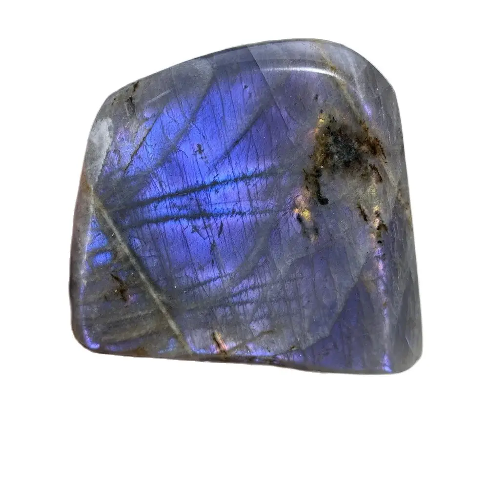 Natural Crystal Blue and violet Moonstone Raw Gemstone Ornament Polished Quartz Labradorite Decorating Stone Healing Gift Stone