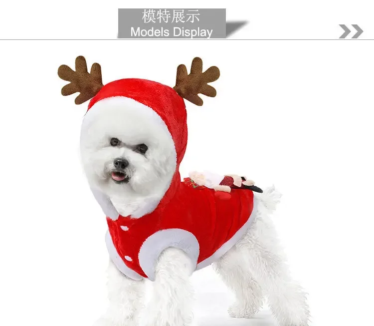 Fleece Flanel  Pet Dog clothes for Christmas Winter Soft Sweater for Small Medium Dogs Chihuhua