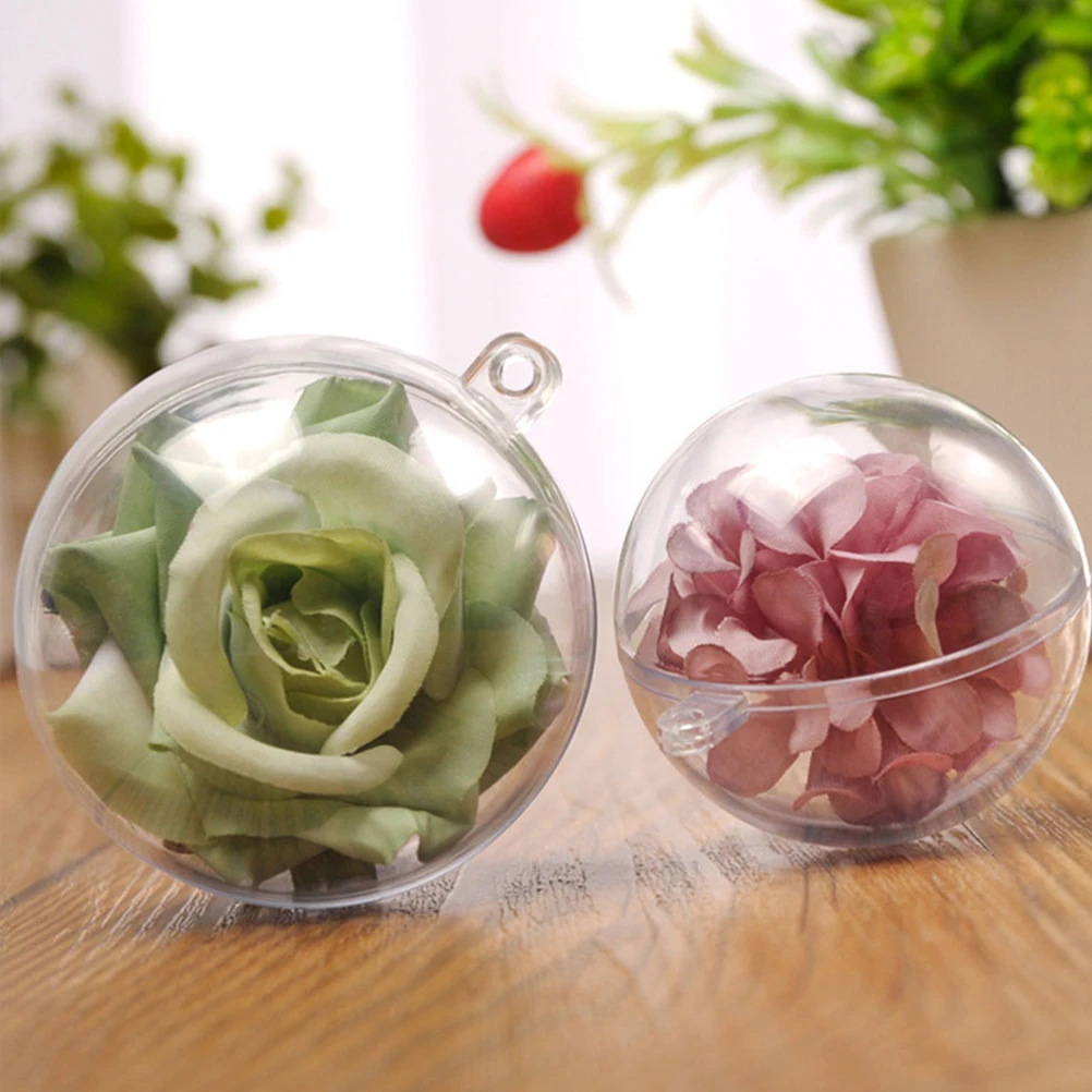 

10 Pcs Transparent Christmas Ball Ornament Clear Ornaments Fillable Hanging Plastic Baubles to Balls