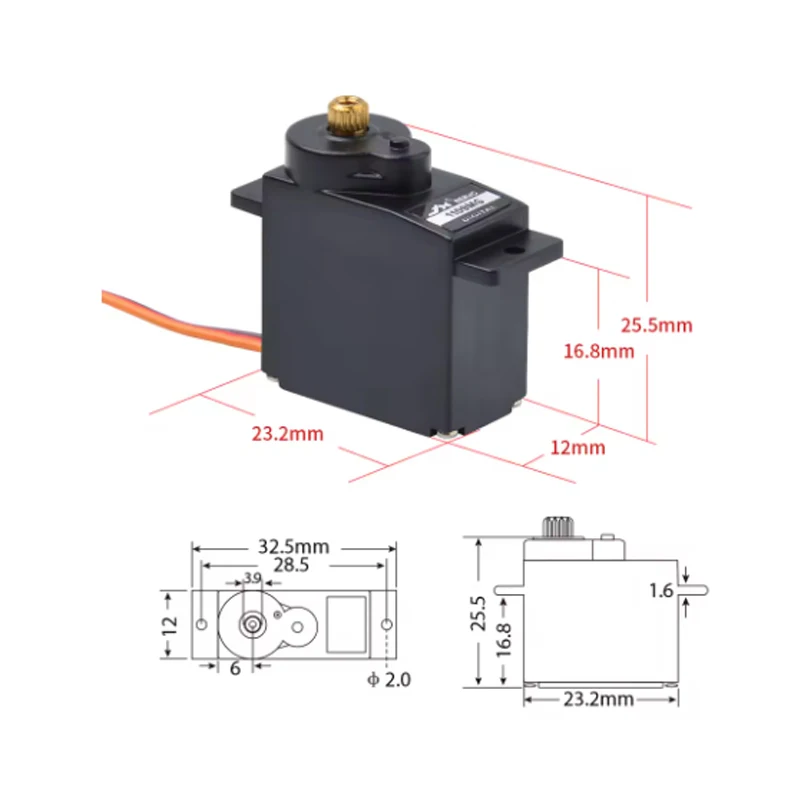 JX Servo PDI-1109MG 9 g 2,5 kg Metal Gear Digital Mini Servo für Starrflügel 1/18 RC Auto Boot Roboterarm Hubschrauber