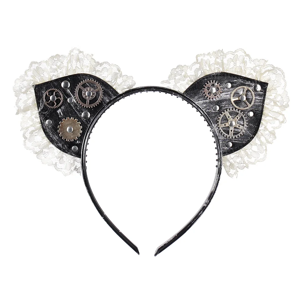 

Foreign Trade Halloween Carnival Party Cat Ears Retro Lace Gothpunk Headband