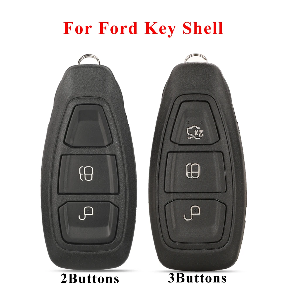

Jingyuqin 2/3 кнопочный Автомобильный ключ оболочка для Ford Focus C-Max Mondeo Kuga Fiesta Focus титановый дистанционный ключ фотооболочка с необработанным лезвием