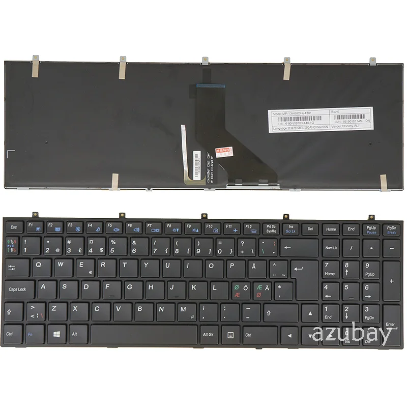 US Nordic LA Spanish Italian Czech Keyboard For Clevo W670SFQ W670SFQ1 W670SHQ W670SJQ W670SJQ1 W670SR W670SRQ W670SZQ Backlit