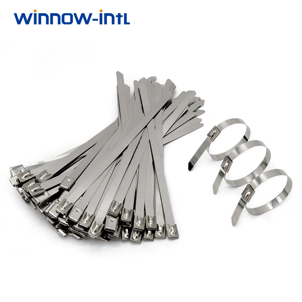 20/40/60/100Pcs 4.6*150 Stainless Steel Metal Cable Tie Exhaust Wrap Locking Metal Zip-Exhaust Multifunctional Locking Cable Tie