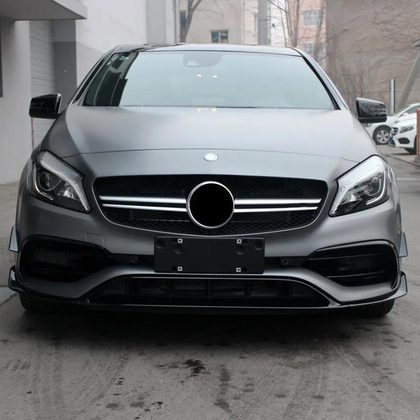 High Quality For Mercedes-Benz A Class W176  A45 AMG 2016-2018 Car Front Air knife ABS Body Kit Bumper Lip Fog Lamp Hools