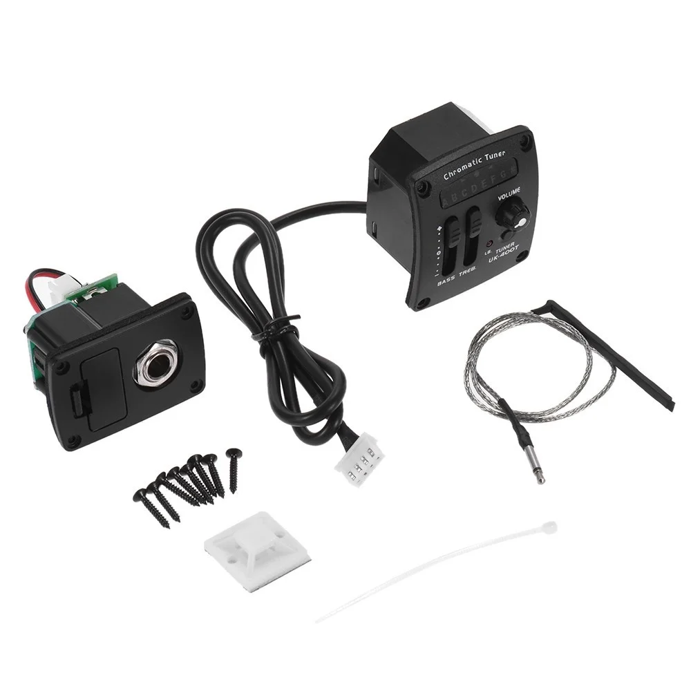 UK-400T Acoustic Ukulele Electric Ukelele Piezo Pickup Preamp 2-Band EQ Equalizer Tuner System 4 Strings Guitar EQ