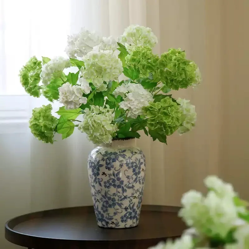 Small fresh 3-head simulated hydrangea lollipop hydrangea simulated flower living room home decoration artificial flower
