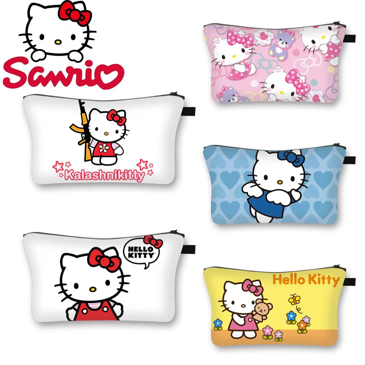 Borsa per il trucco Sanrio hellokid mymelody Girls Cute Makeup Bag tovagliolo sanitario chiave cosmetica cuffia borsa per la conservazione della