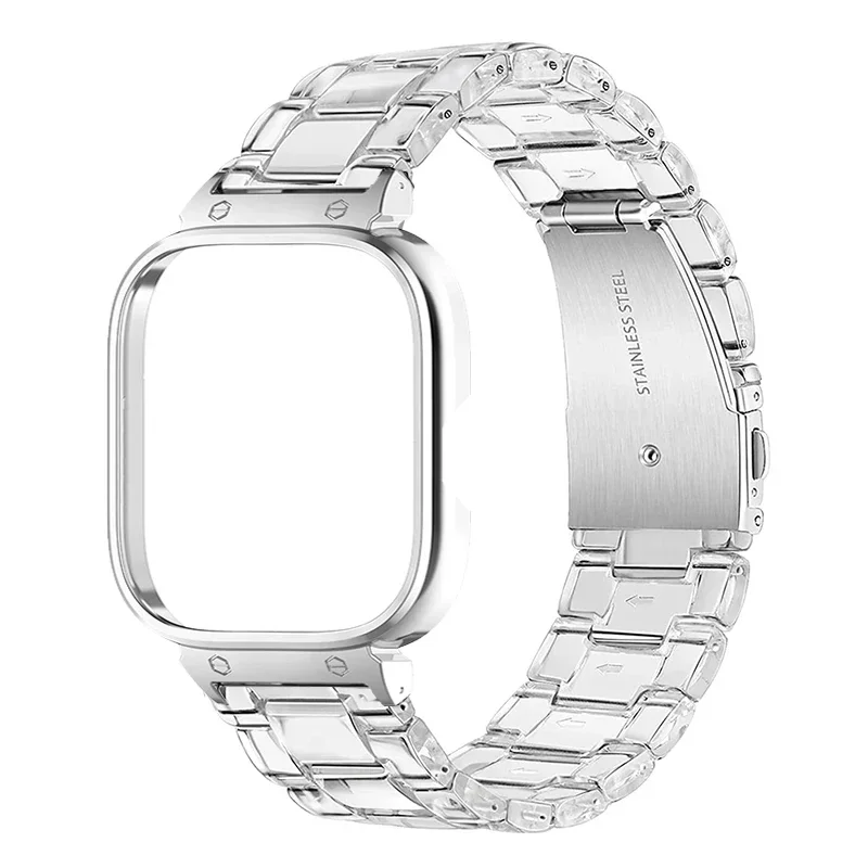 Clear Resin Bracelet For Redmi Watch 4 Strap Case Protector For redmi watch 4 Watchband For redmi watch 4 Wristband Shell Cover