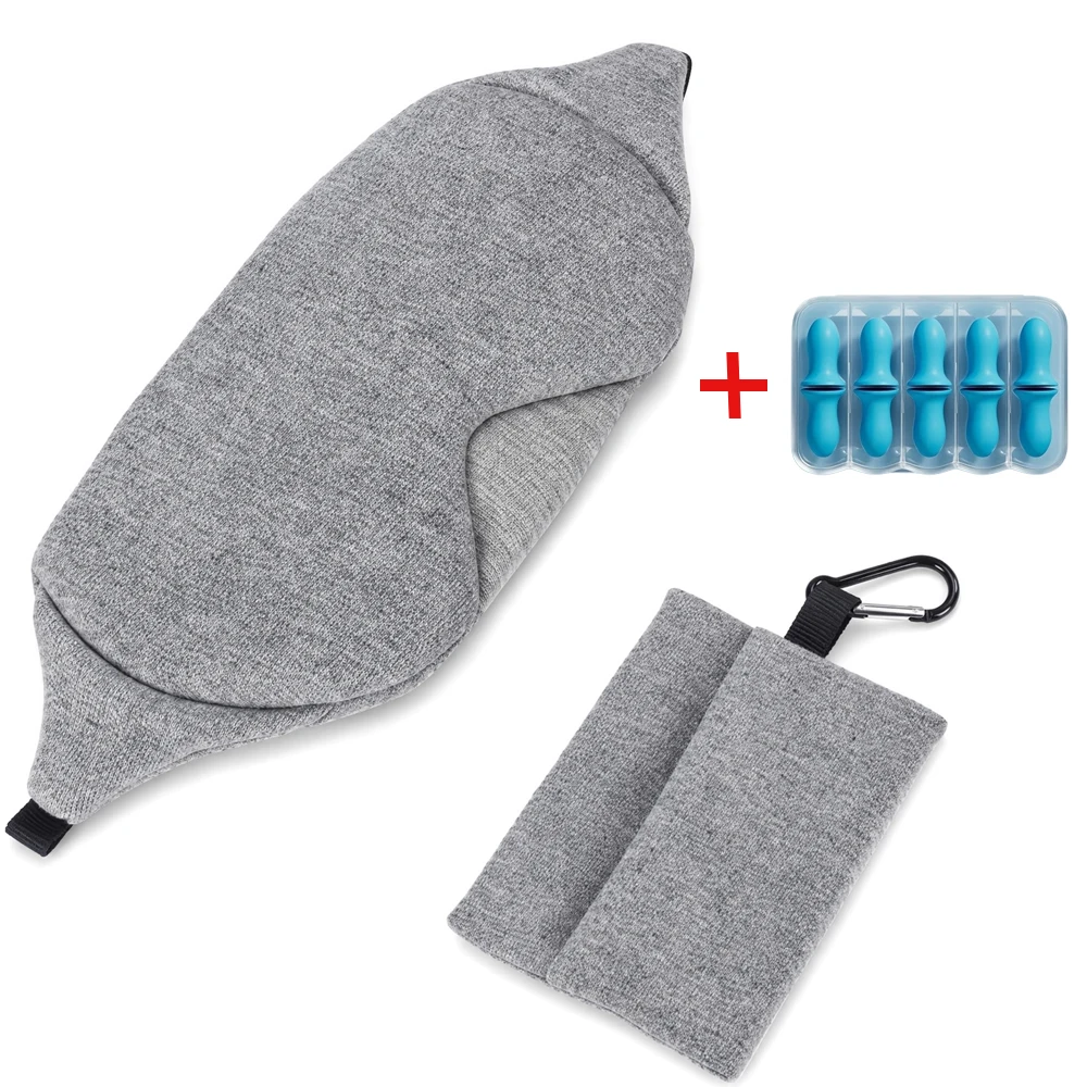 

Cotton Sleep Eye Mask - Light Blocking Eye Masks for Sleep , Soft and Comfortable Night Eye Mask ,Includes Travel Pouch/Earplugs