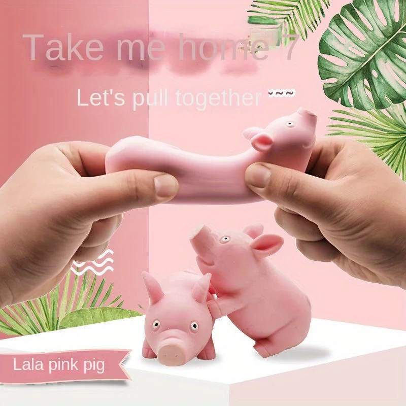 Cartoon Cute Release Stress Relief Pig Doll Pinch Pig Toy Kawaii Slow Rebound Pull-a-Pig Inflatable Toy