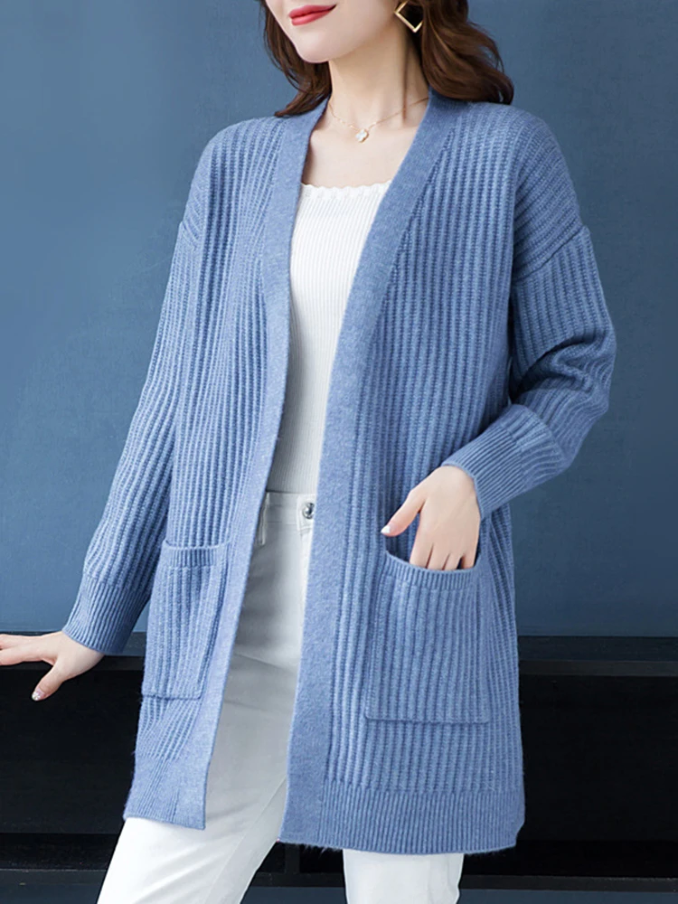 Mid Length Oversize 5xl 90kg Sweater Cardigan Casual Loose Soft Sueter Coats Basic Solid Color Knitwears Tops Spring New