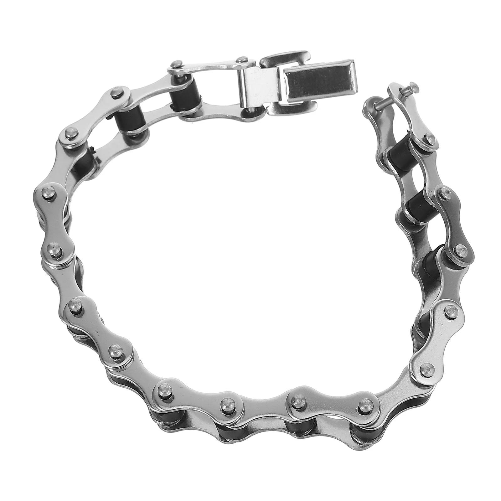 

1Pcs Men Stainless Steel Bike Chain Bracelet Chunky Link Durable Bangle Birthday Party Christmas Gift Wrist Decoration