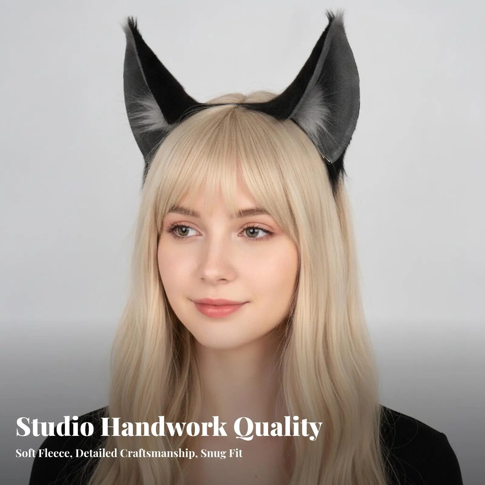 Animal Ear Hair Clip Faux Fuzz Animal Ear Hair Clips Cosplay Headpiece Soft Hairpins Fuzzy for Cosplayers, Conventions