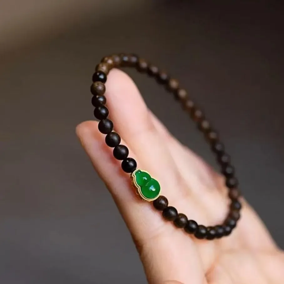 Premium Natural Nha Trang Purple Kyara 5mm Neo Chinese Agarwood Bracelet Full Of Blessing Collectible Jewelry Craft