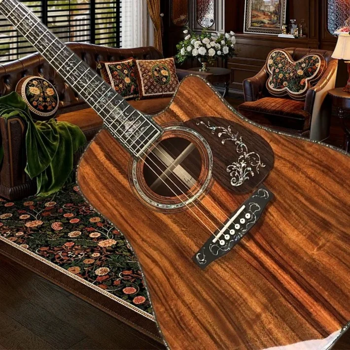 Dark Brown D45 KOA Cutaway Acoustic Guitar Single Pickup Gloss Finish Koa Back Body Ebony Fingerboard Rich Tone 20 Tone In Stock