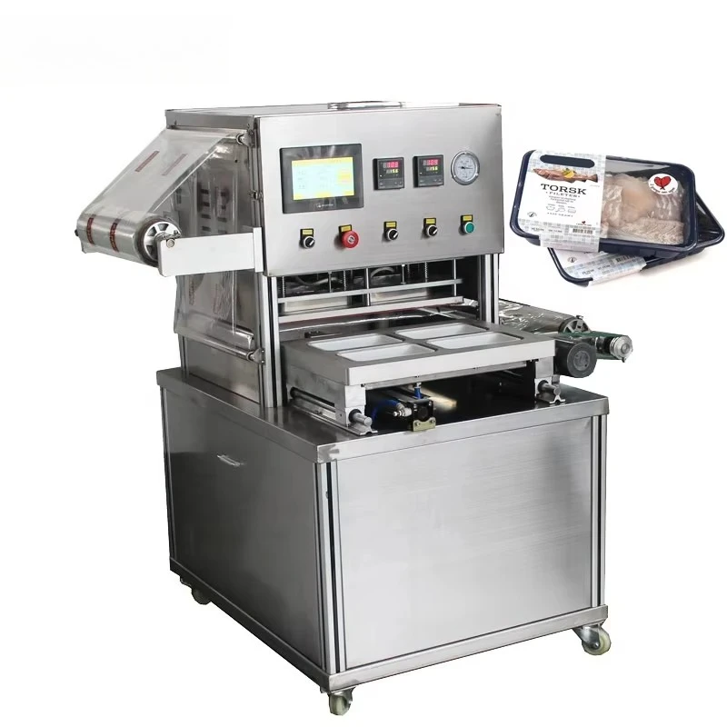 MAP Food case Container Sealer/plastic Bowl Sealing Machine/salmon Fillet Tray Sealer Machine for Steak Fish Fillet Seafood OME