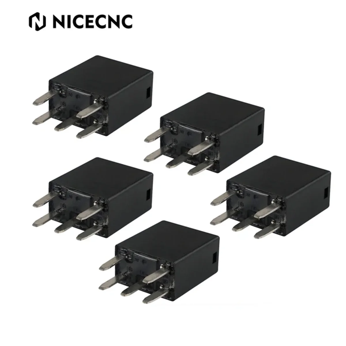 NICECNC UTV 5Pcs 35/20A 14V DC ATV Relay For Can-Am Commander 800 1000 Defender Maverick X3 1000 Outlander 400 450 500 800 Black