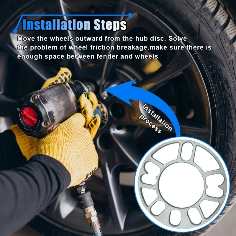 2Pcs 4Pcs Universal Car Wheel Tire Spacer Adaptor Shims Plate 3mm 5mm 8mm 10mm Wheel Hub-Centric Adapters Modification Widening