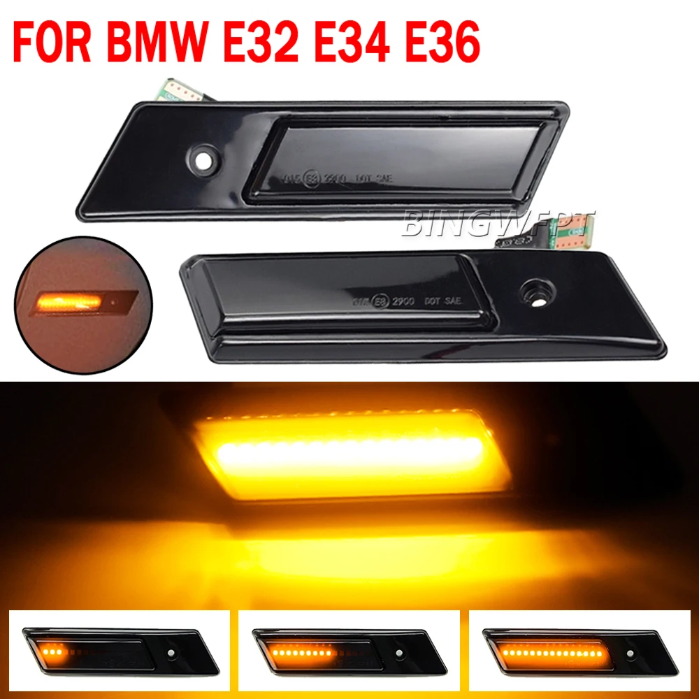 Car LED Flashing Sequential Dynamic Turn Signal Side Marker Lamps For BMW E30 E32 E34 E36 Led Light 1990-1996 M3 M5 3 5 7 Series view 4