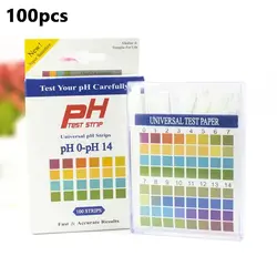 100pcs PH0-14 Test Paper Drinking Water Swimming Pool Aquarium Acid-base Make-up Quality Spa Strips Alkalinity Levels Kit