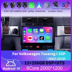 Android 16 For Volkswagen Touareg I 1GP 2002 - 2010 Carplay Auto 4G+WIFI GPS Car Radio Navigation Multimedia Video Player Stereo