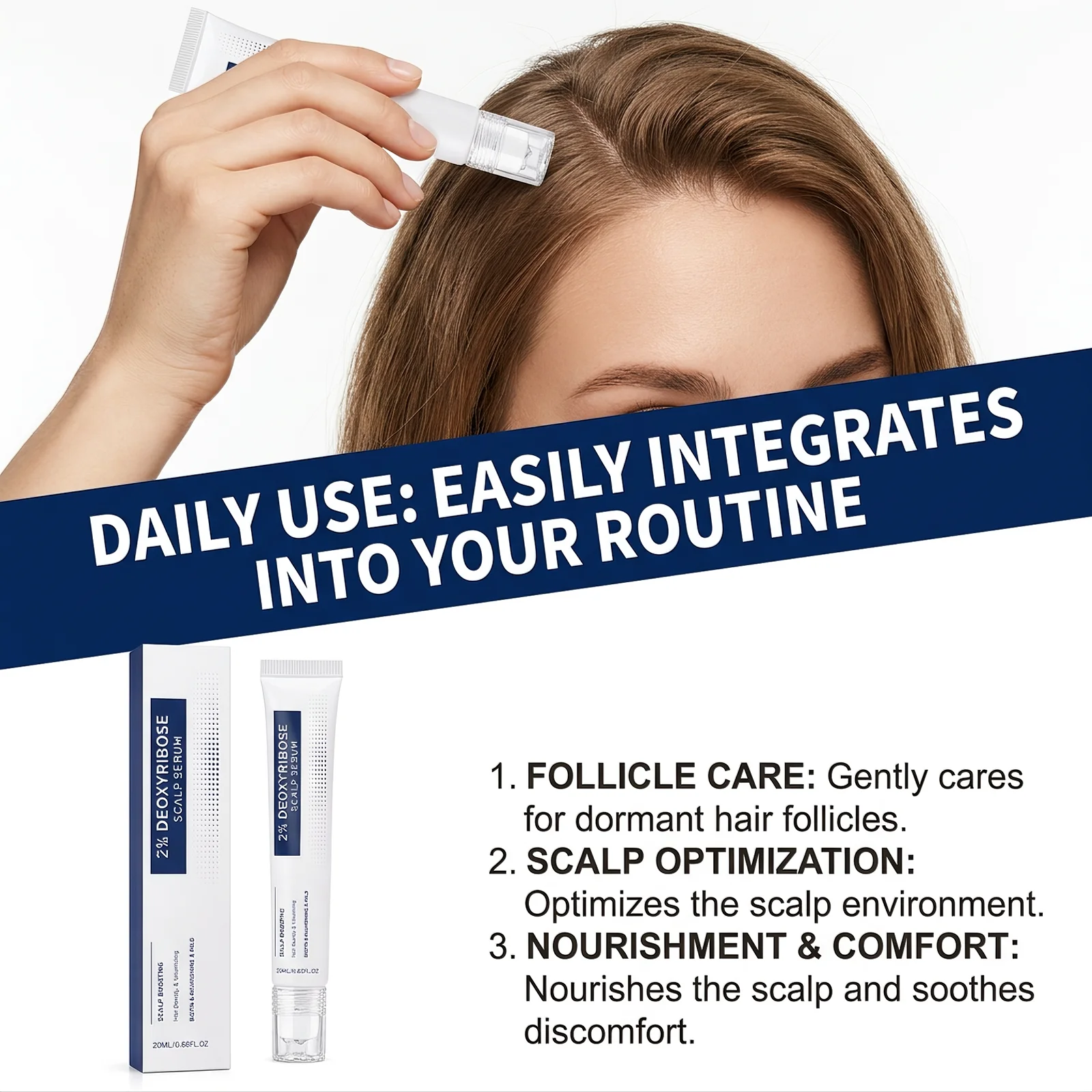 Scalp Essence Treatment Hair Root Strengthening Nourishing Serum Roller Ball Fast Absorbing Scalp Care Lightweight Hydrating