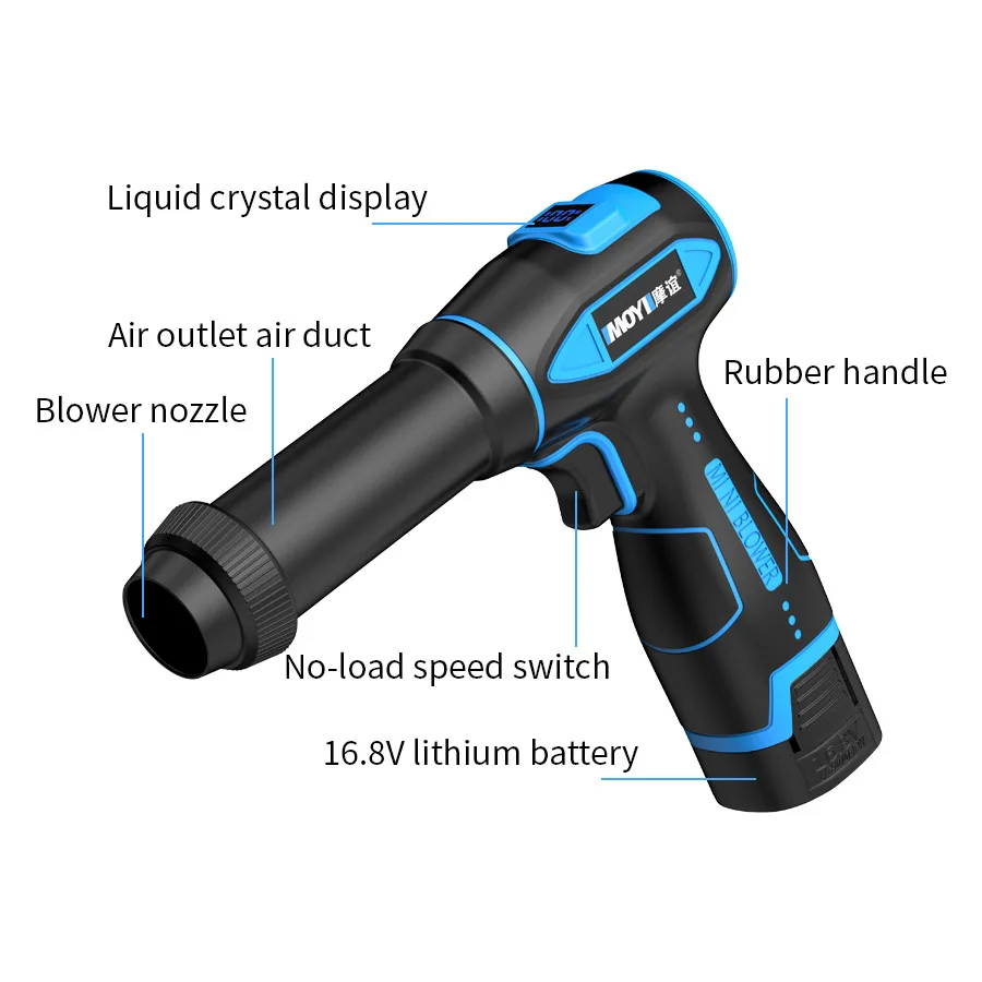جديد توربو مروحة المنزلية منفاخ الغبار بطارية ليثيوم مجفف الشعر الصناعي عالية الطاقة مروحة عنيفة مجفف الشعر الكهربائي #4