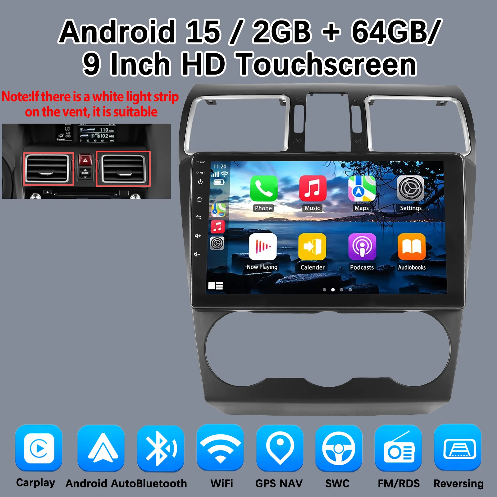 Carplay Android 15 Auto voor Subaru Forester 4 SJ XV WRX 2012-2015 2018 2 Din Auto Multimedia Stereo Speler GPS Navigatie Wifi