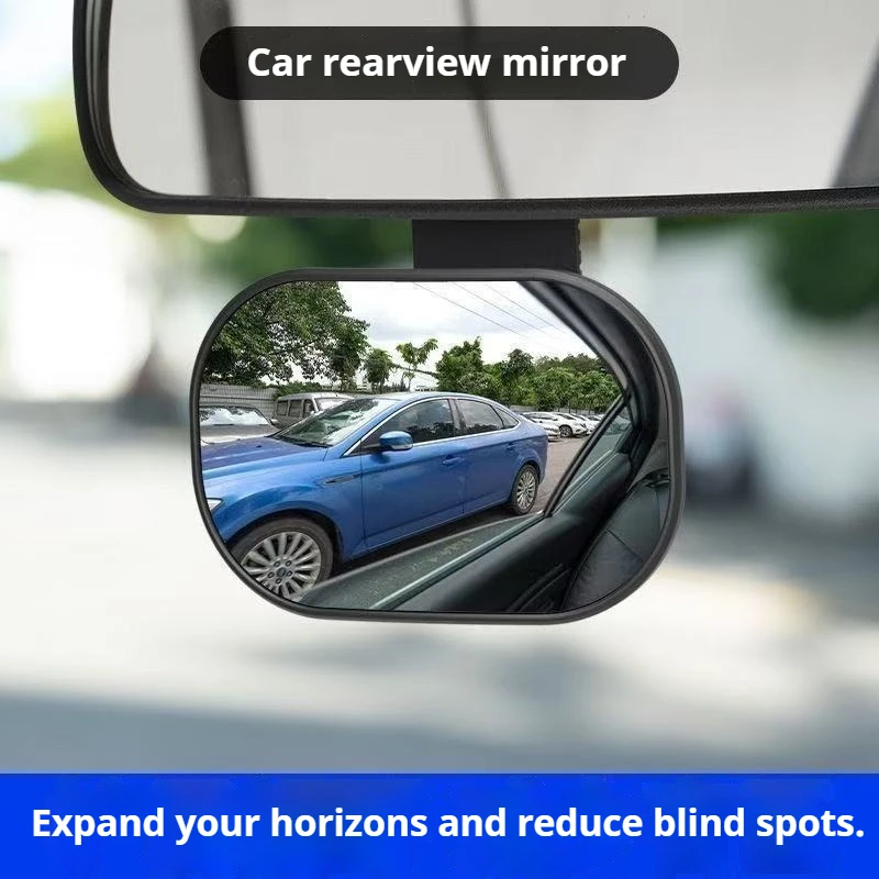 1PC Car Rearview Mirror Wide View Safety Mirror HD 360-Degree Rotatable Adjustable With Clip For Sun Visor Infant Car Seats
