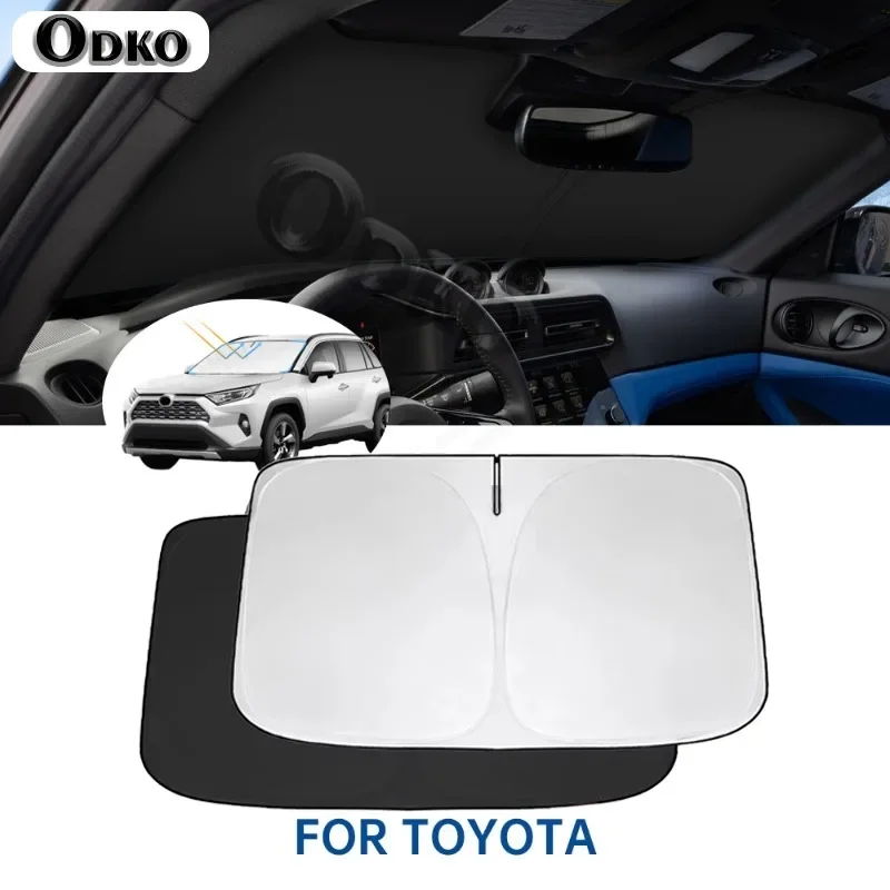 Windshield Sunshade Car Visor Front Window Sun Shade Cover For Toyota RAV4 Highlander CHR C-HR 4Runner Camry Parasol Accessories