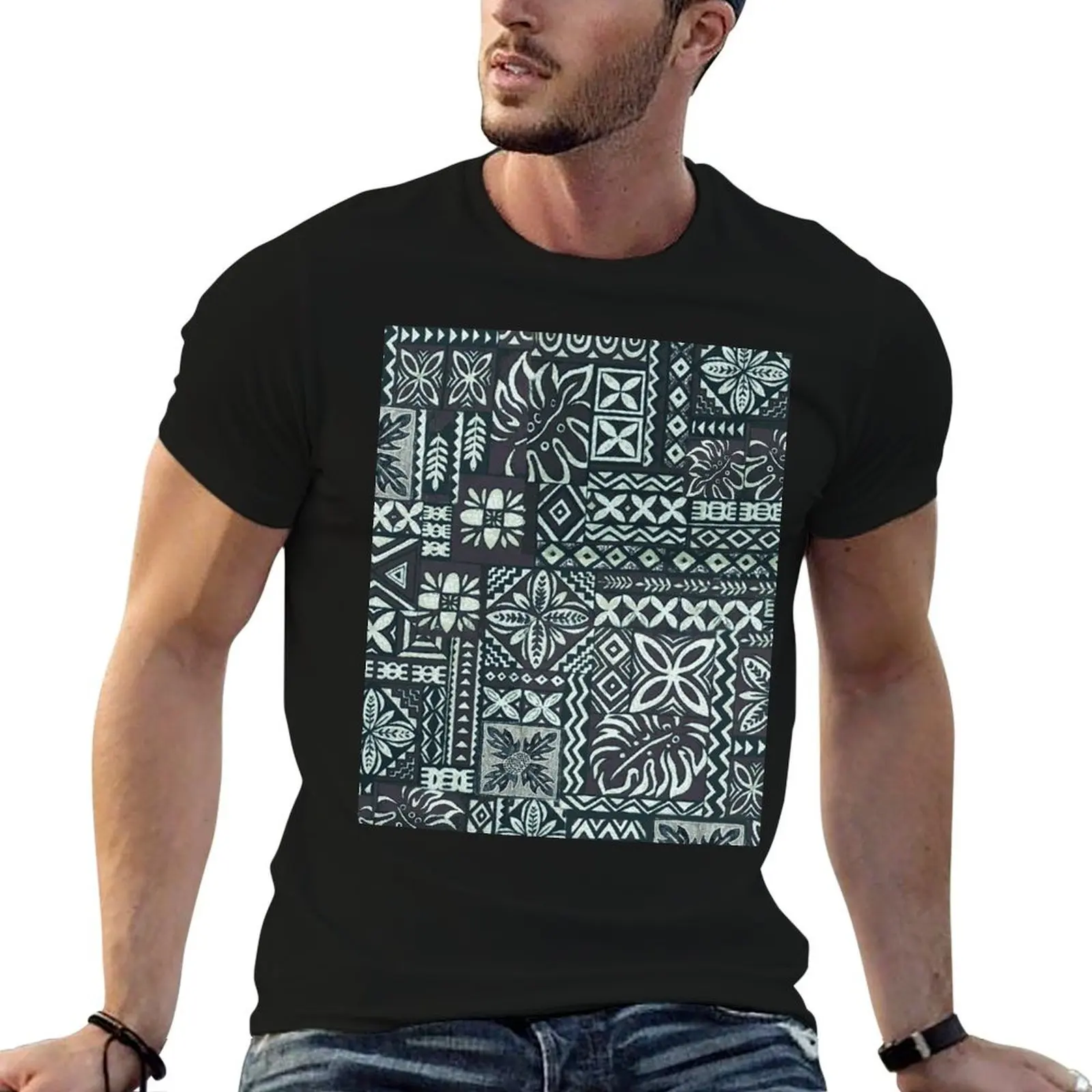 Hawaiian Breadfruit Tapa T-Shirt oversize t-shirts man graphic tee shirt mens t shirts pack