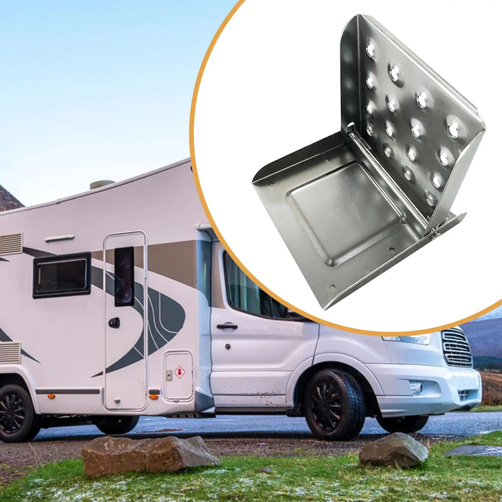 Gradino pieghevole per pedale antiscivolo per interni ed esterni per rimorchio per barche RV