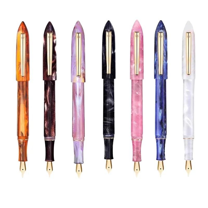 

New RIIMOO LY530 Acrylic Fountain Pen Calligraphy Practice Exquisite Back To School Gift for Students Iridium EF F Nib Supplies