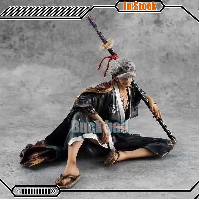 17cm One Piece Anime Figure Trafalgar D. Water Law Action Figurine  Sitting Kimono Pvc Model Decor Statues Kids Toys Xmas Gifts