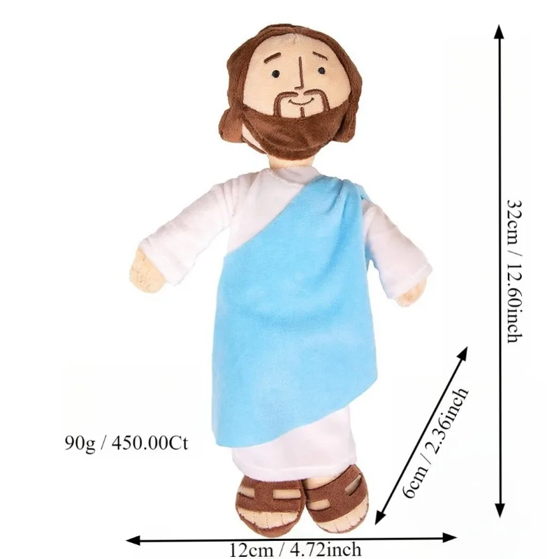 Muñeca de peluche de Jesús, juguete religioso de bautizo, Pascua, navidad