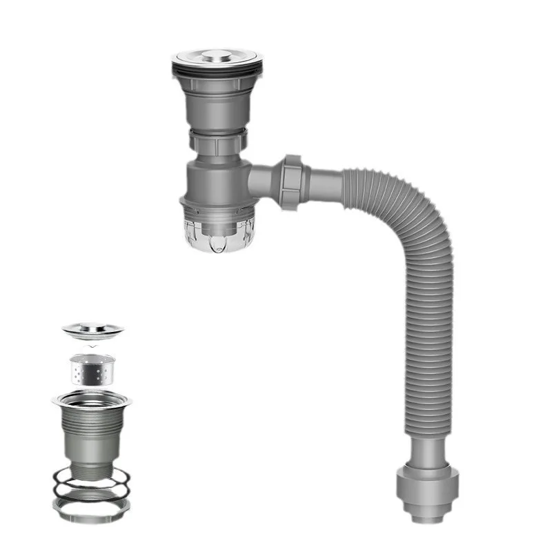 Laundry cabinet drain, single slot anti backflow odor drain pipe upgrade, gourd water seal, insect proof drain accessory set