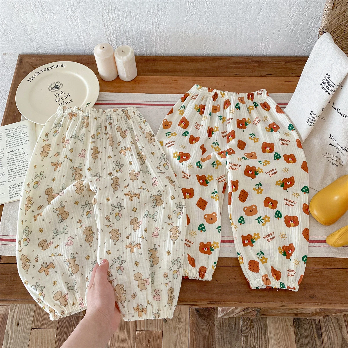 New Summer Children's Cotton Mosquito Pants Boys and Girls Baby Thin Loose Casual Bloomers