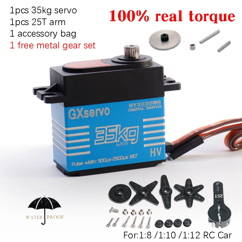 GXservo Large Torque 35KG 180°/270° Fuell Metal Gear Car Boat Truck Model 1/8 1/10 Digital Servo High Speed Baja Servo Motor