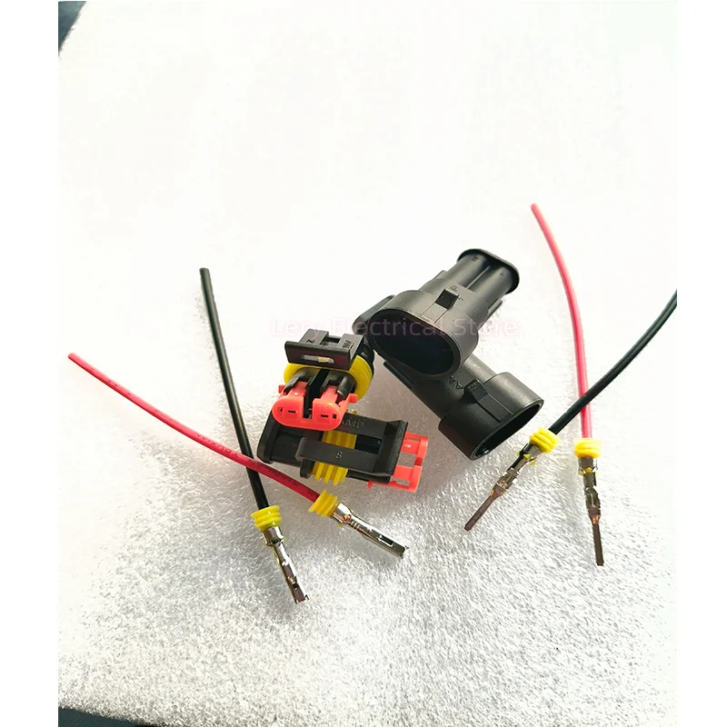 

10Pcs/5 Sets 2-Pin Line length 80mm Scooter Marine Waterproof Automotive Male Female Electrical Connectors Plug