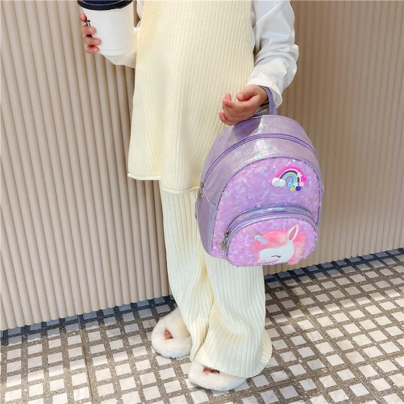 Shining Schoolbags Princess Girls Backpack Bling Glitter Backpacks Kindergarten Sequins School Bag Children Unicorn Book Bags