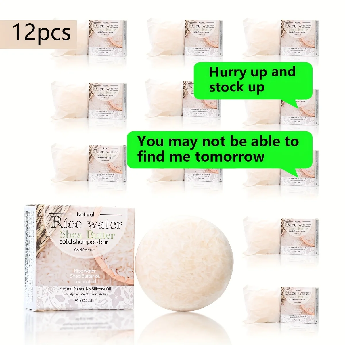 12Pcs/Rice Puree Essence Shea Butter Solid Shampoo Bar Deep Cleaning Double Nourishing and Moisturizing Scalp and Hair