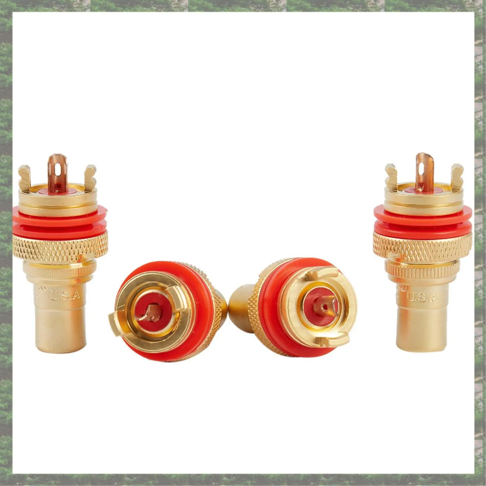 

8 Pcs CMC Gold Plated RCA Phono Chassis Socket & 8Pcs 4Mm Banana Plug Speaker Wires Connector Adapter