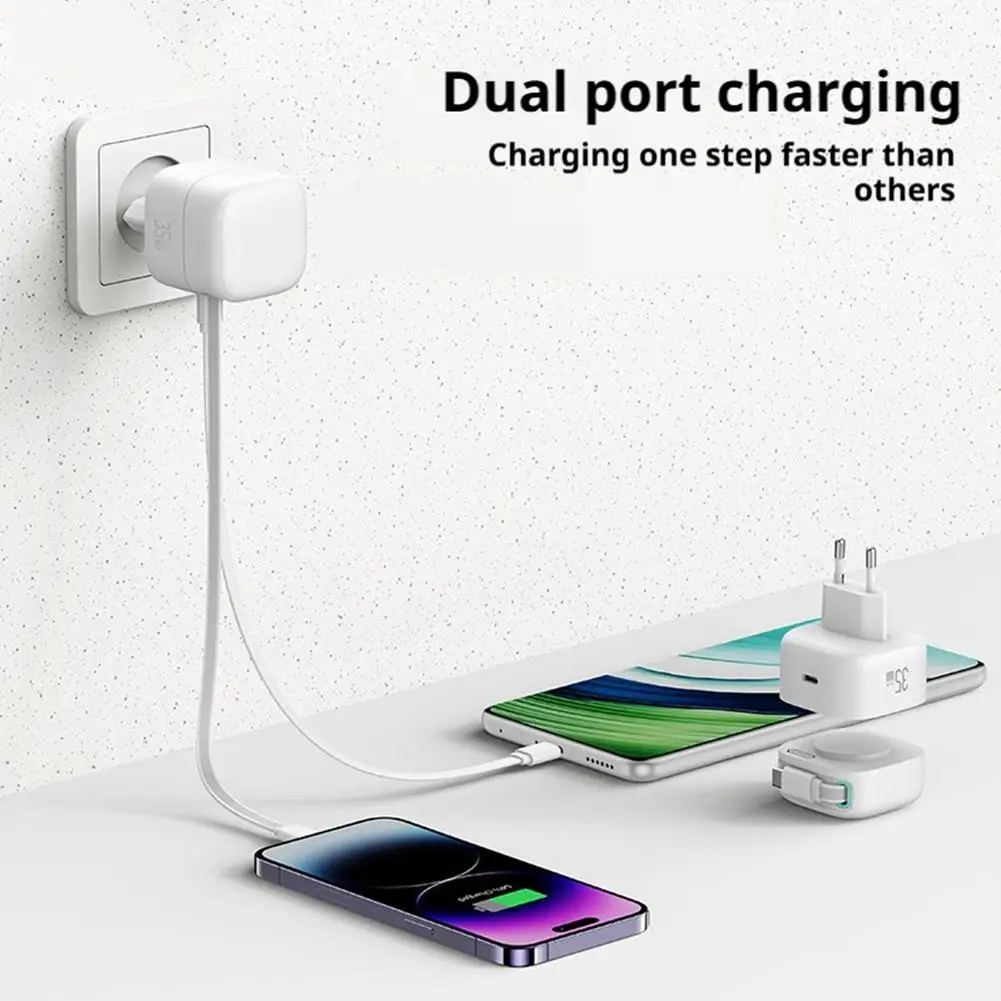 

Зарядное устройство 35W Gan с быстрой зарядкой Type-C PD, портативный блок питания, адаптер для путешествий и бизнеса