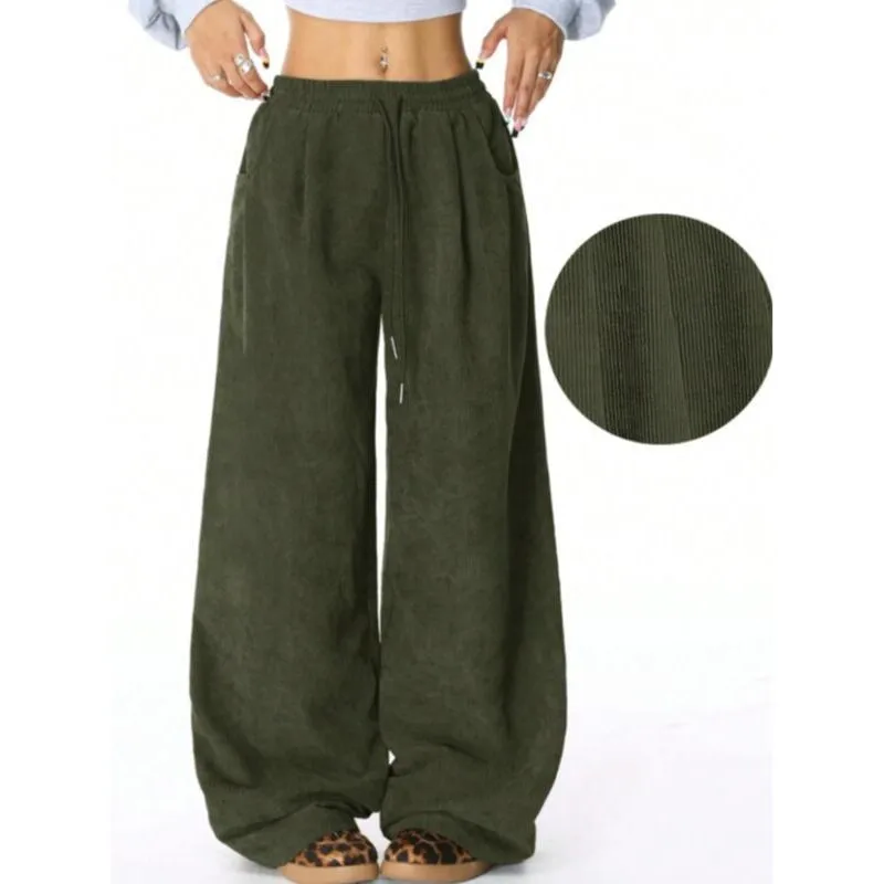 

Lazy High Waist Wide Leg Pants Comfortable Loose Fit Harajuku Style Trousers for Women Spring Season Neutral Gender